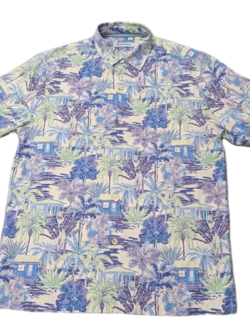 Tommy Bahama 100% Silk Camp Shirt | Men's Small | Tropical Bungalow Print